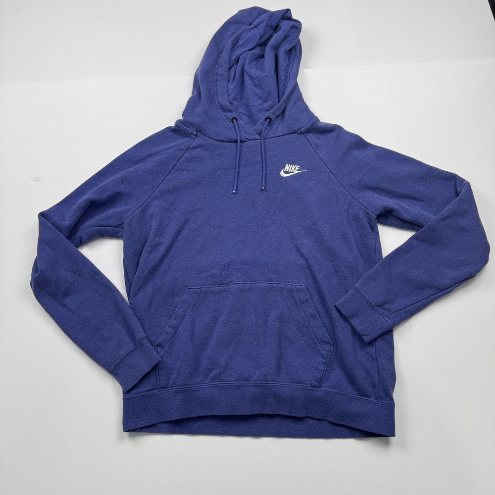 Nike Hoodie Mens Small Blue Pullover Embroidered Swoosh Sweatshirt Athletic